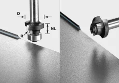 Festool 2mm Roundover Bit - 8mm Shank