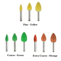 Flame Saburr Tooth Carbide Burrs - 1/4 inch Shank