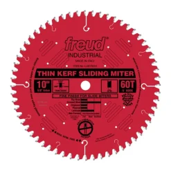 Freud 10" Thin Kerf Sliding Miter Blade: 10" x 60 Tooth - .090" Kerf